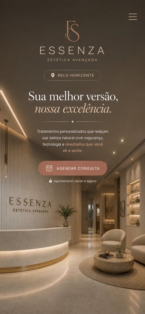 Conceito de site para clínica de estética · verde sage natural