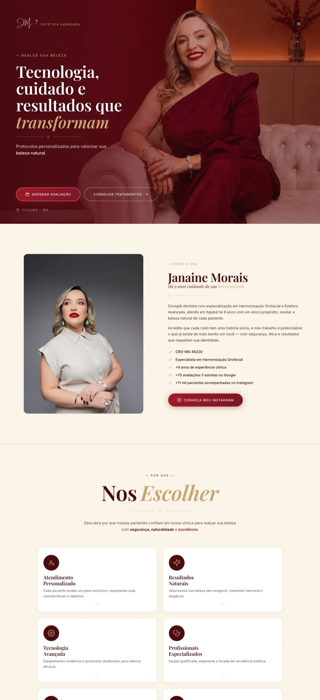 Site da Dra. Janaine Morais · Harmonização Orofacial