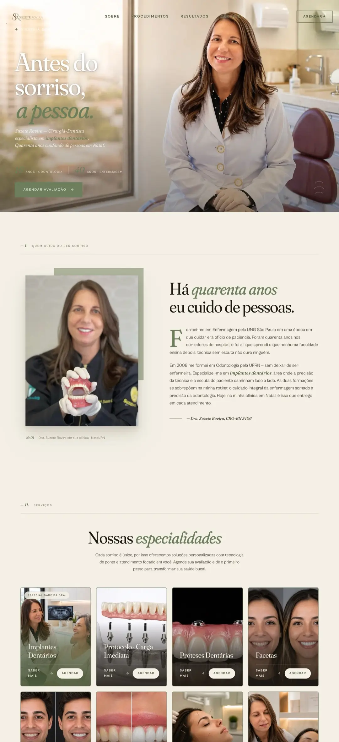 Site da Dra. Suzete Rovira · Implantes